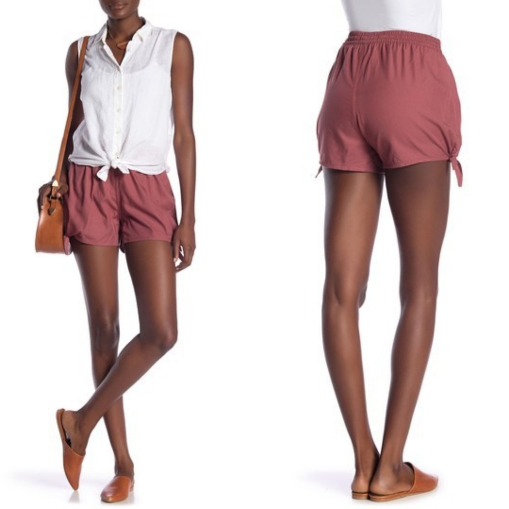 Madewell Mauve Pink Side Tie Shorts
